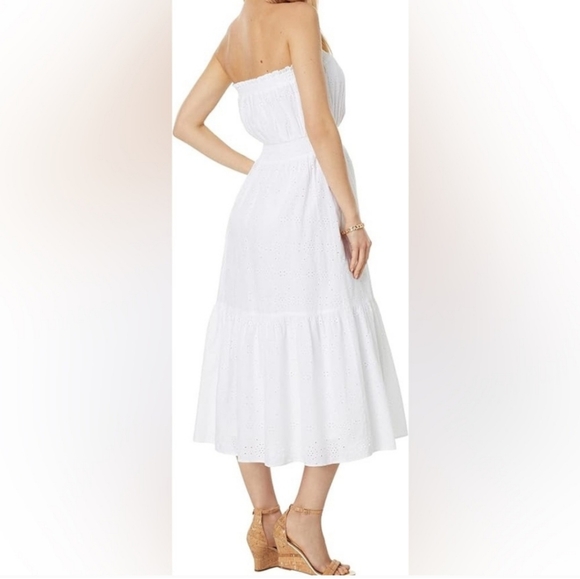 LILLY PULITZER Nikole Strapless Eyelet Midi Dress NEW - Picture 5 of 10
